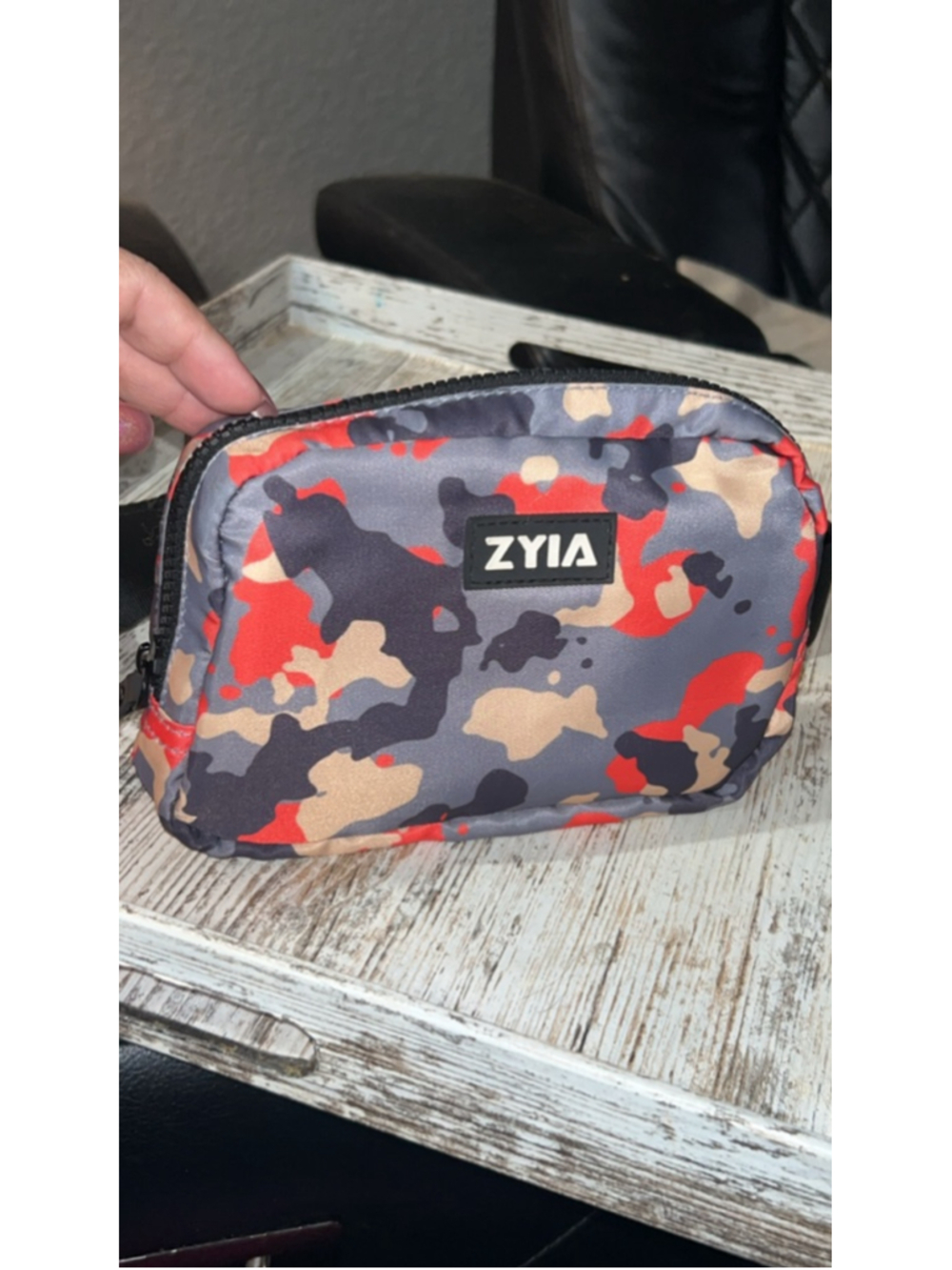 Women's Zyia Active Crossbody Bag One Size Gray Red Camo